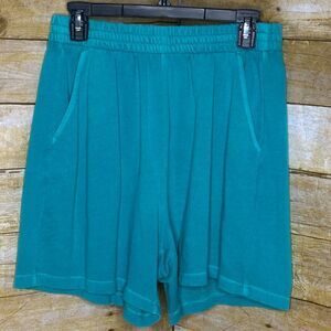 OLD NAVY EXTRA HIGH RISE COMY BLUE WING TEAL TERRY SHORTS MEDIUM